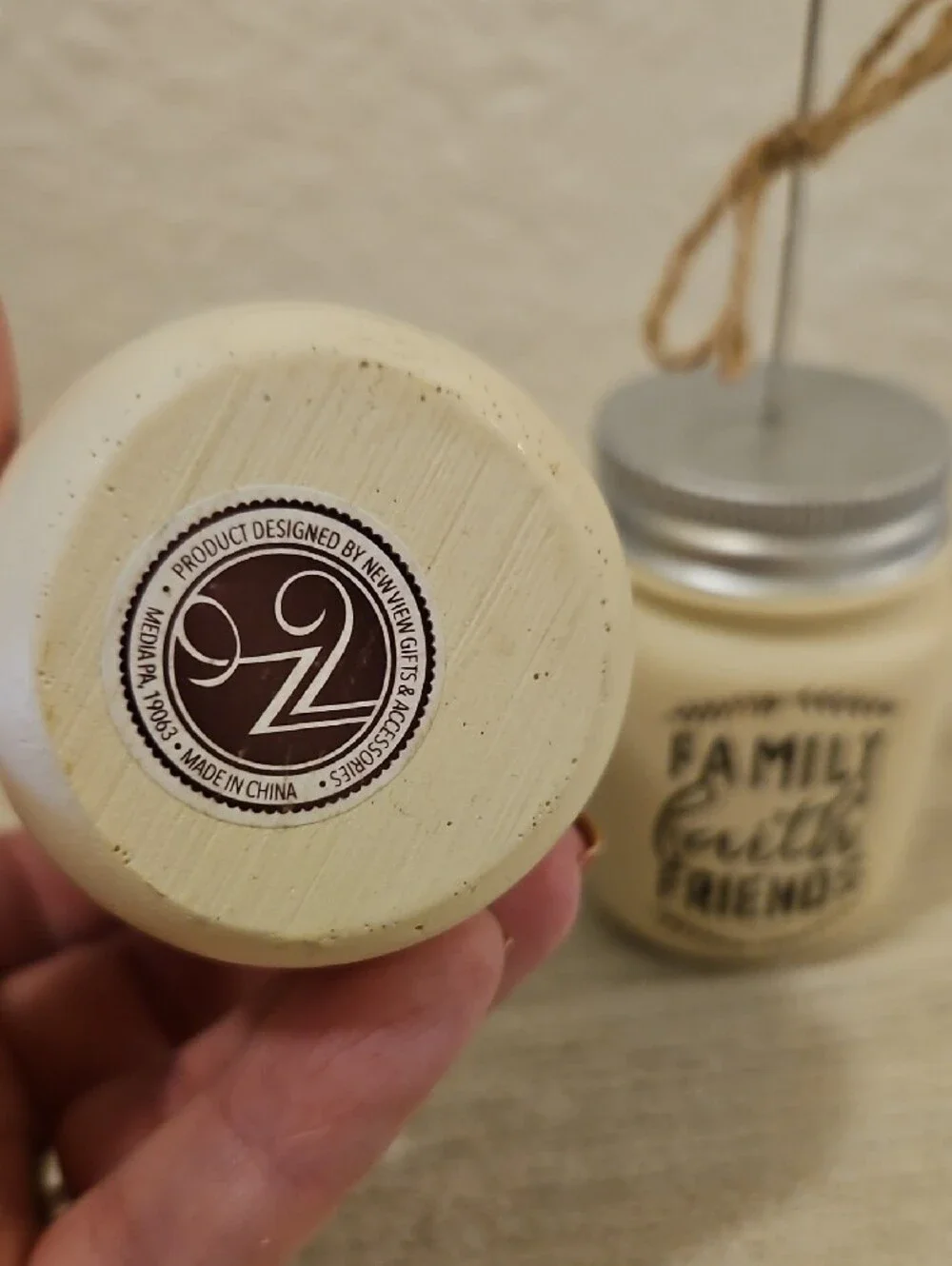 Accent Mason Jar Photo Holders - Cream 